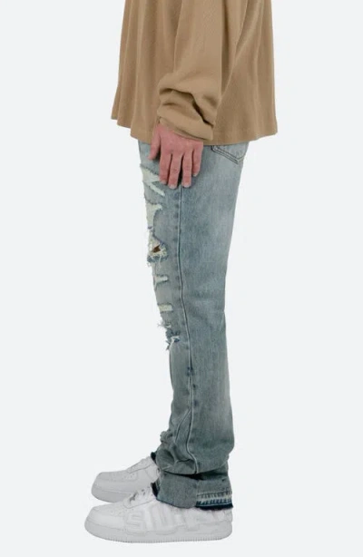 Mnml Distressed Flared Jeans In Blue