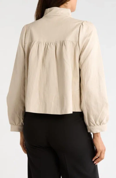 Ted Baker Button Front Crop Jacket In Neutral