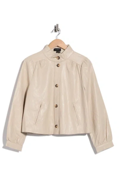 Ted Baker Button Front Crop Jacket In Neutral
