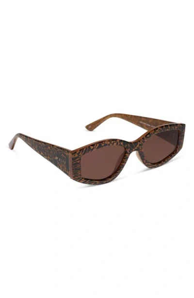 Diff Kai Rectangular Sunglasses In Jungle Brown