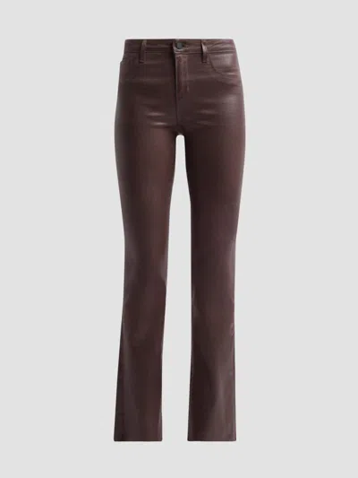 L'agence Ruth Straight Coated Jeans Dark Java Coated In Brown