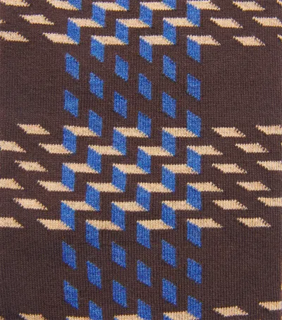 Dore Dore Doré Doré Cotton Patterned Socks In Brown