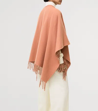 Burberry Wool Reversible Check Cape In Multi