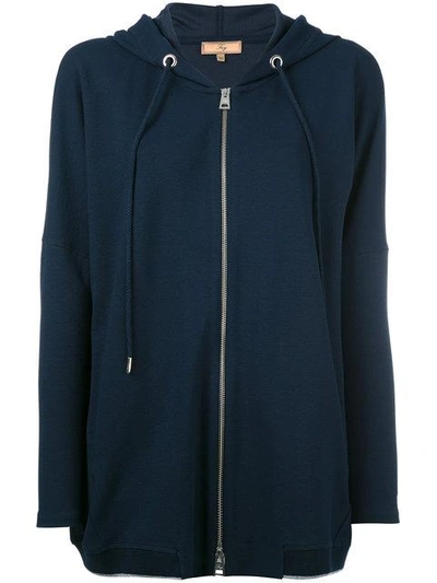 Shop Fay Zipped Drawstring Hoodie In Blue