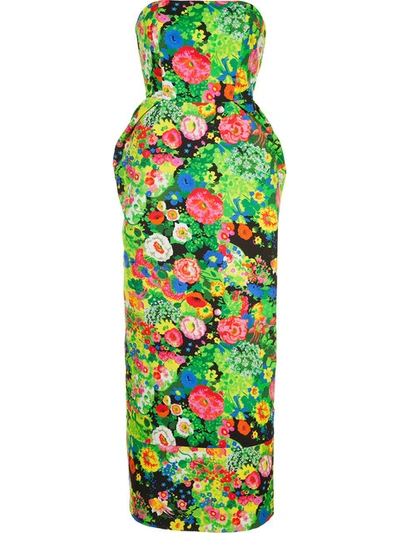 Rosie Assoulin Floral Print Strapless Dress