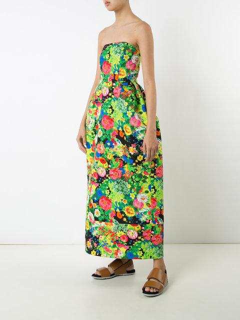 Rosie Assoulin Floral Print Strapless Dress | ModeSens