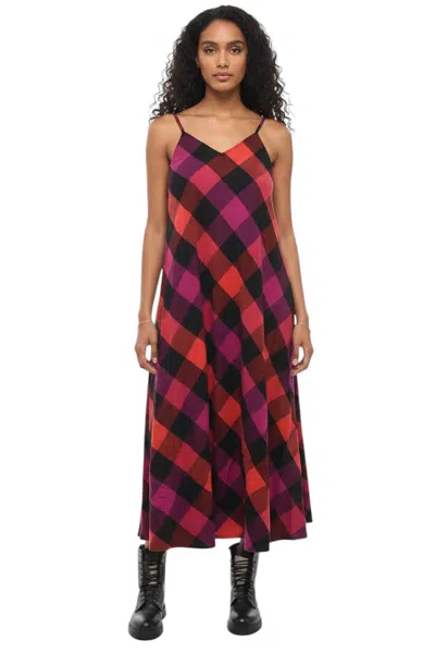 Woolrich Checked-pattern Midi Dress In Pink