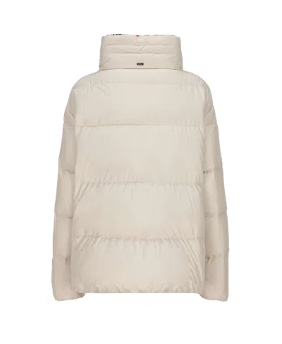 Herno Globe Oversize Padded Bomber Jacket In White