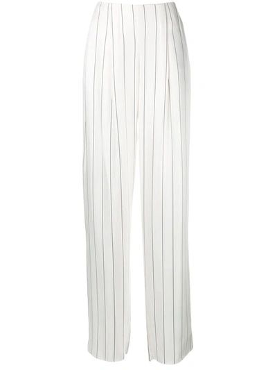 Shop Giorgio Armani Wide-legged Striped Trousers
