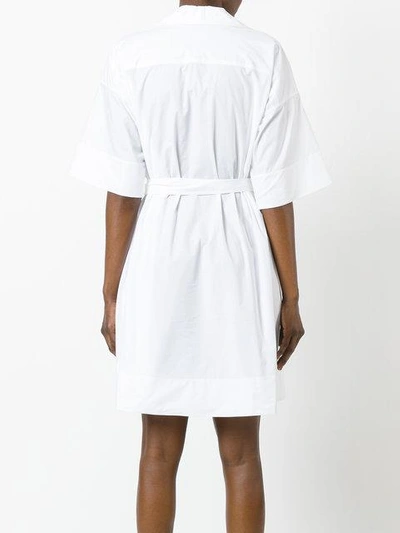 Shop Paule Ka Wide-arm Shirt Dress In White