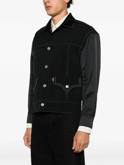Junya Watanabe Black Drill Jacket With Wool Lining In Black
