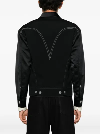 Junya Watanabe Black Drill Jacket With Wool Lining In Black