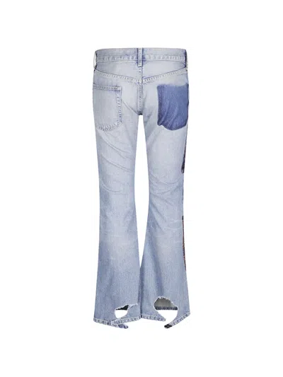 Junya Watanabe Patchwork Distressed Jeans In Blue