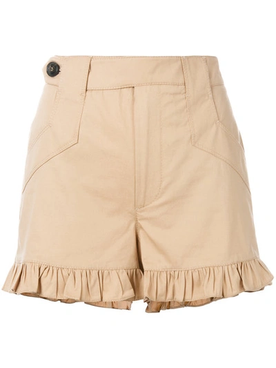 Shop Ganni Frilled Shorts