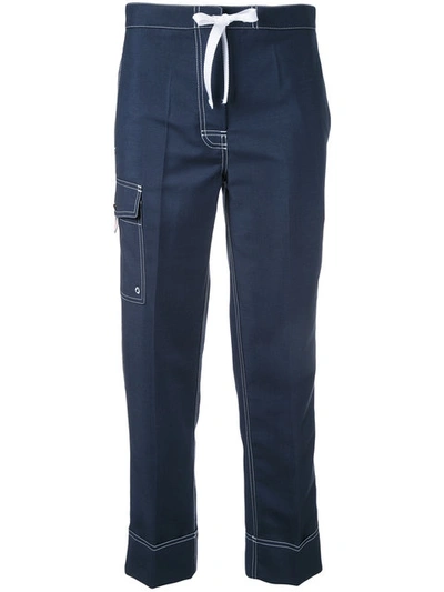 Thom Browne Cropped Trousers In Blue