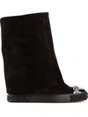 Casadei Fold-over Mid-calf Boots In Black