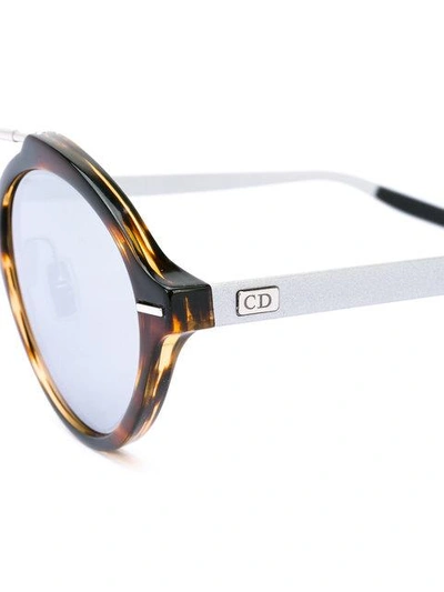 Shop Dior Round Frame Sunglasses In Brown