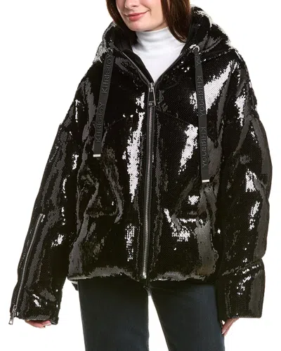 Khrisjoy Khris Scale Sequin Puffer Jacket In Black
