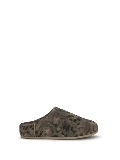 Ugg Elea Leopard-print Shearling Slippers In Brown