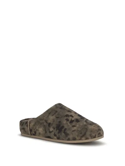 Ugg Elea Leopard-print Shearling Slippers In Brown