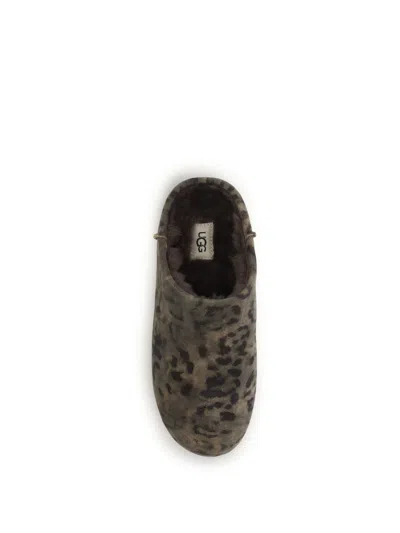 Ugg Elea Leopard-print Shearling Slippers In Brown