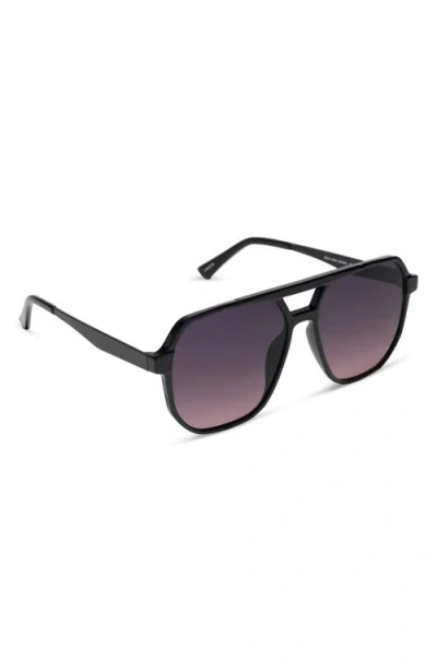 Diff Landon 58mm Gradient Oversize Aviator Sunglasses In Black