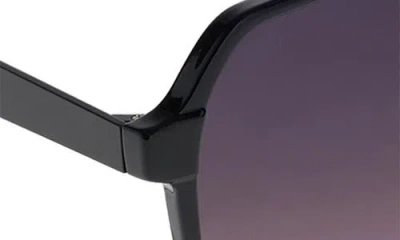 Diff Landon 58mm Gradient Oversize Aviator Sunglasses In Black
