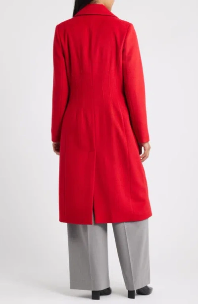 Bernardo Structured Wool Blend Coat In Tango Red
