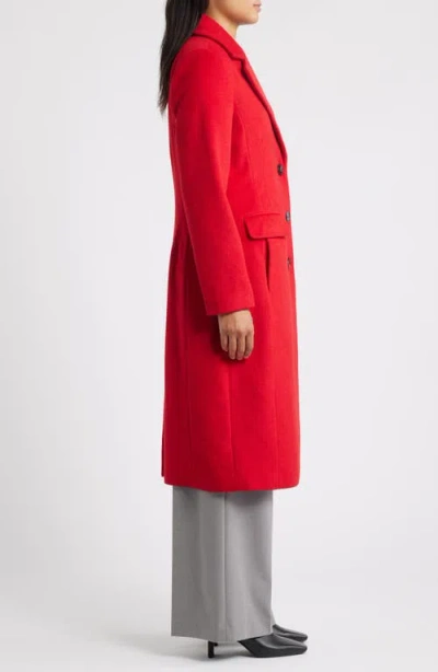 Bernardo Structured Wool Blend Coat In Tango Red
