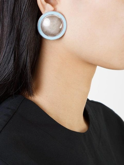 Shop Silhouette Oval Earrings - Grey