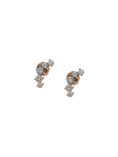 Shop Anita Ko 18kt Rose Gold Arc Diamond Stud Earrings In Metallic