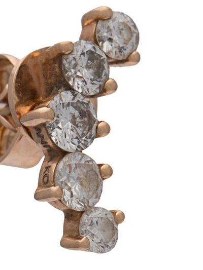Shop Anita Ko 18kt Rose Gold Arc Diamond Stud Earrings In Metallic