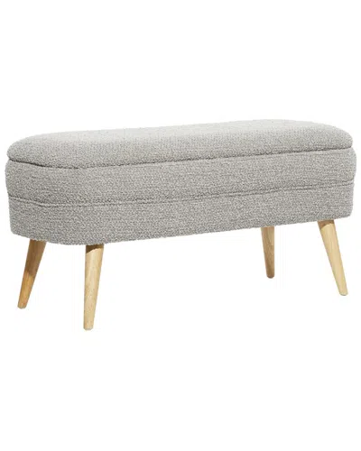 Peyton Lane Rectangular Light Polyester Storage Bench In Gray