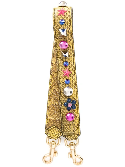 Dolce & Gabbana Embellished Bag Strap - Yellow