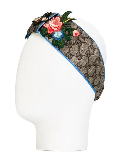 Shop Gucci Gg Supreme Embroidered Headband