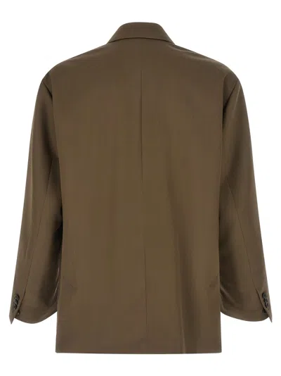 Ssstein Oversized Double-breasted Suit Jacket In Brown