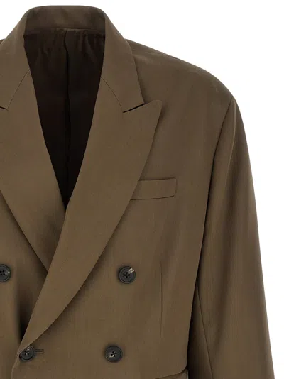 Ssstein Oversized Double-breasted Suit Jacket In Brown