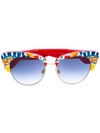 Dolce & Gabbana Mambo Cat Eye Sunglasses In Mambo Red/blue