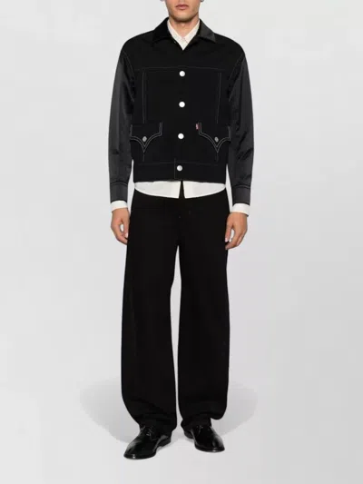 Junya Watanabe Black Drill Jacket With Wool Lining In Black