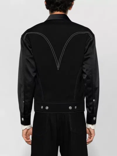 Junya Watanabe Black Drill Jacket With Wool Lining In Black