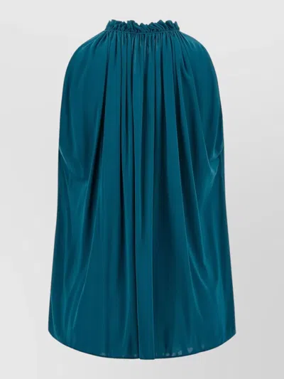 Balmain Solid Color Sleeveless Pullover Top In Blue