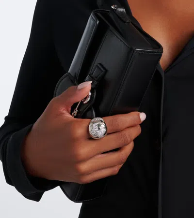 Gucci Interlocking G Embellished Ring In Silver