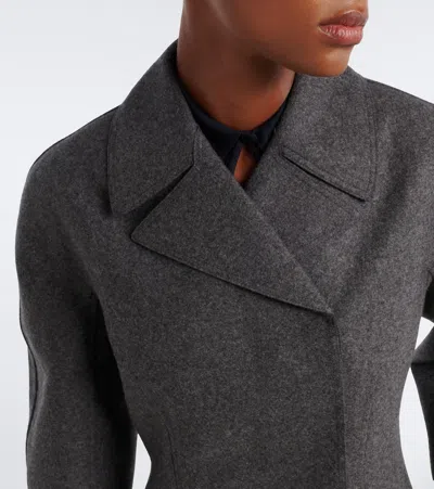 Jil Sander Double-breasted Virgin Wool Coat In Multi