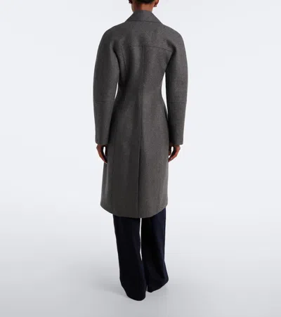 Jil Sander Double-breasted Virgin Wool Coat In Multi