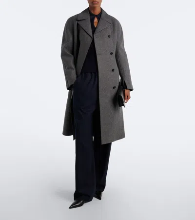 Jil Sander Double-breasted Virgin Wool Coat In Multi