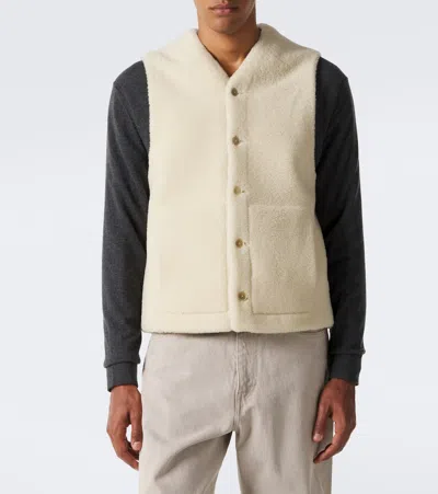 Auralee Reversible Shearling Vest In Multi