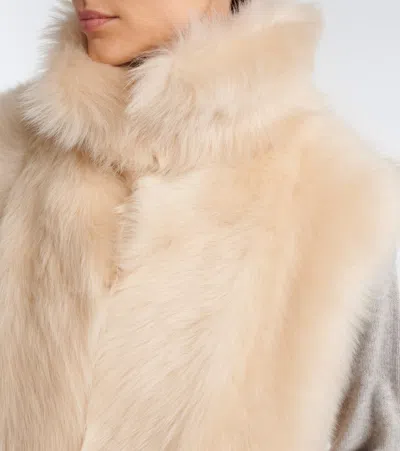 Eleventy Shearling Vest In Neutral