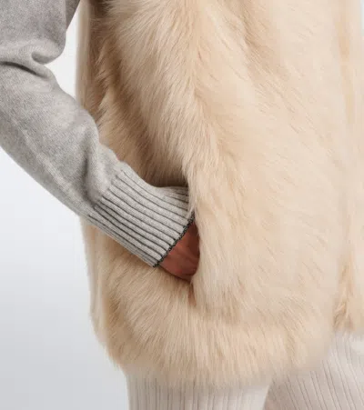 Eleventy Shearling Vest In Neutral