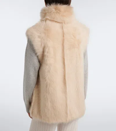 Eleventy Shearling Vest In Neutral
