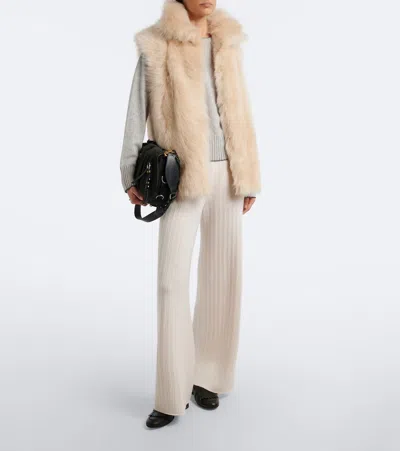 Eleventy Shearling Vest In Neutral
